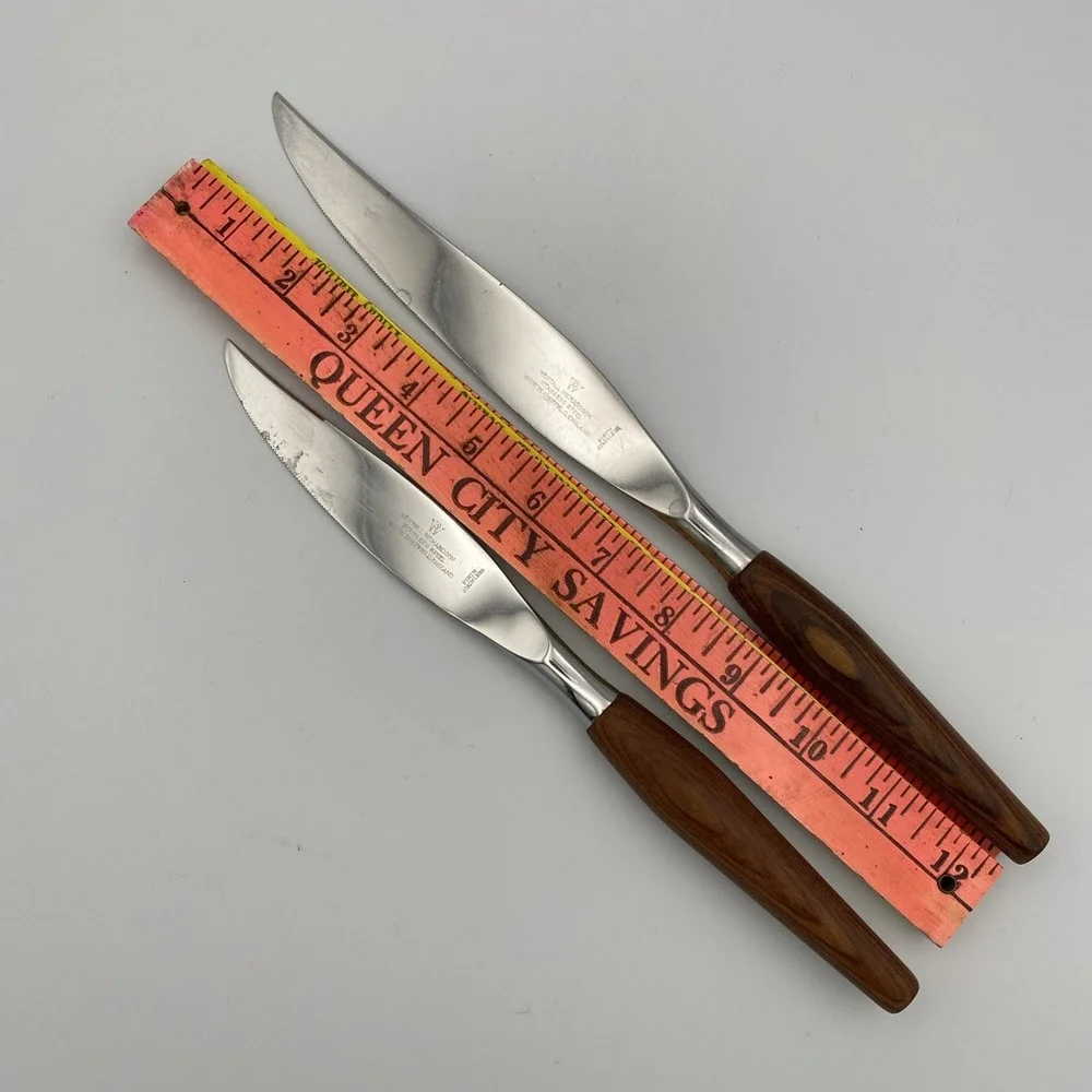 Lot of 2 Westall Richardson Knife Sheffield England Wood‎ Handle Firth Stainless